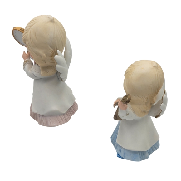 Vintage HOMCO Pair of Christmas Angels Playing Instruments Home Interiors - Picture 3 of 11